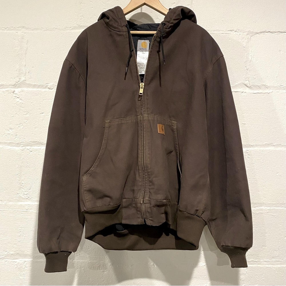 Vintage Carhartt Brown Thermal Hooded Jacket - Large Mens